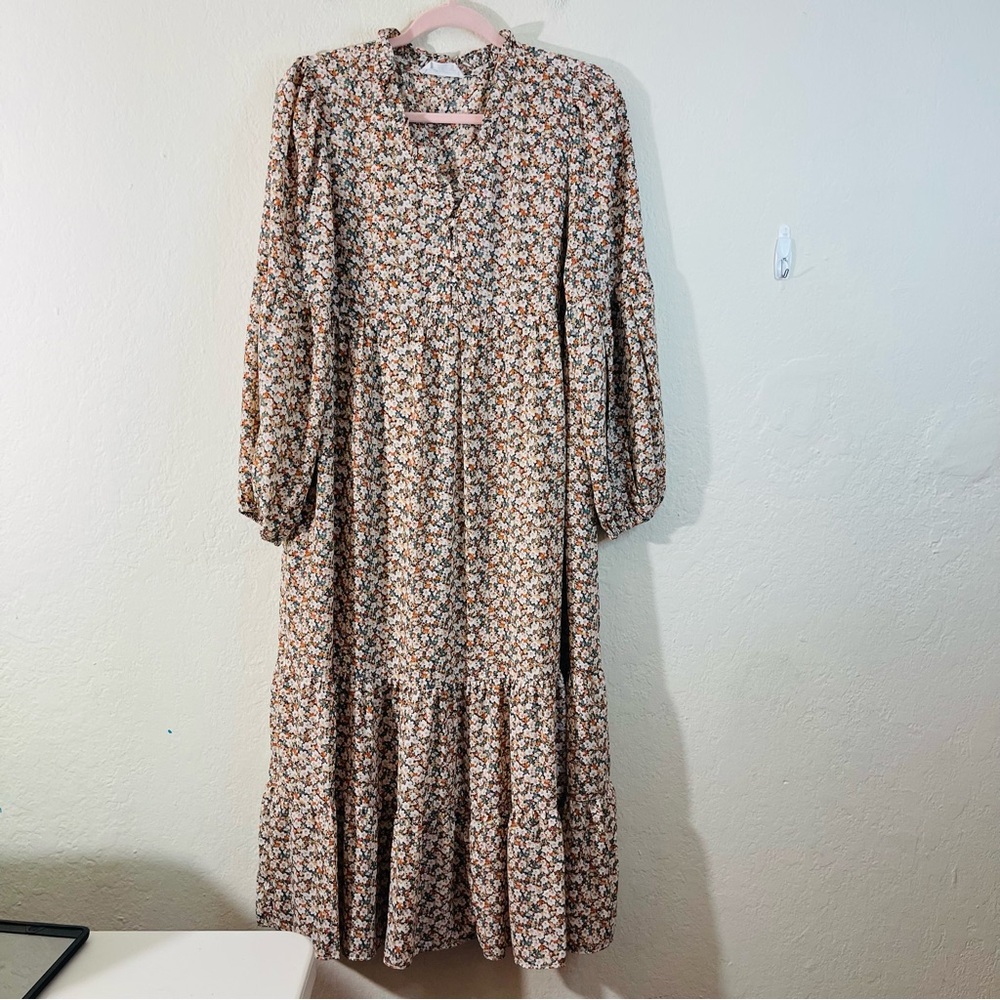 Carly Jean Los Angeles Cream Floral Maxi Dress